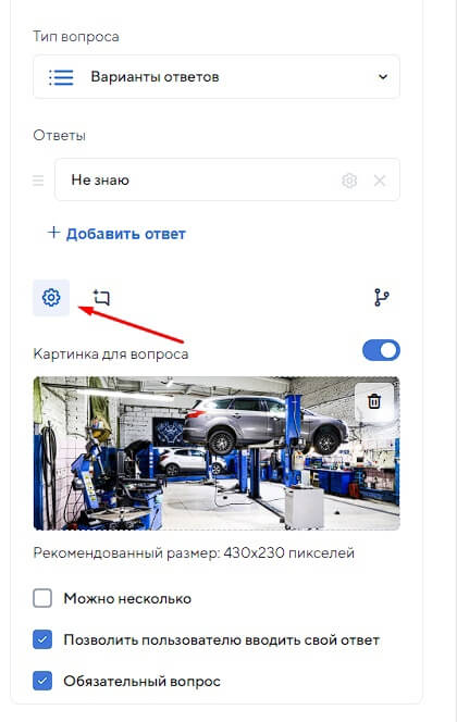 Опции вопросов